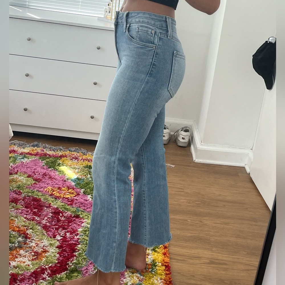 Just black cropped flare jeans